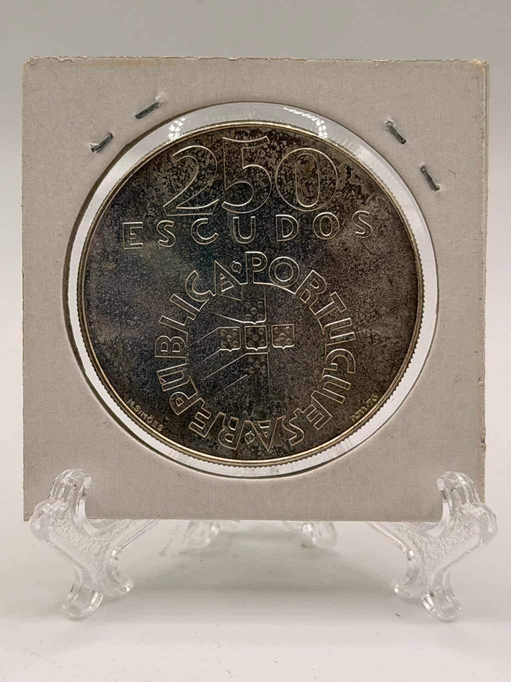 1974 Portugal 250 Escudos Carnation Revolution Silver Coin