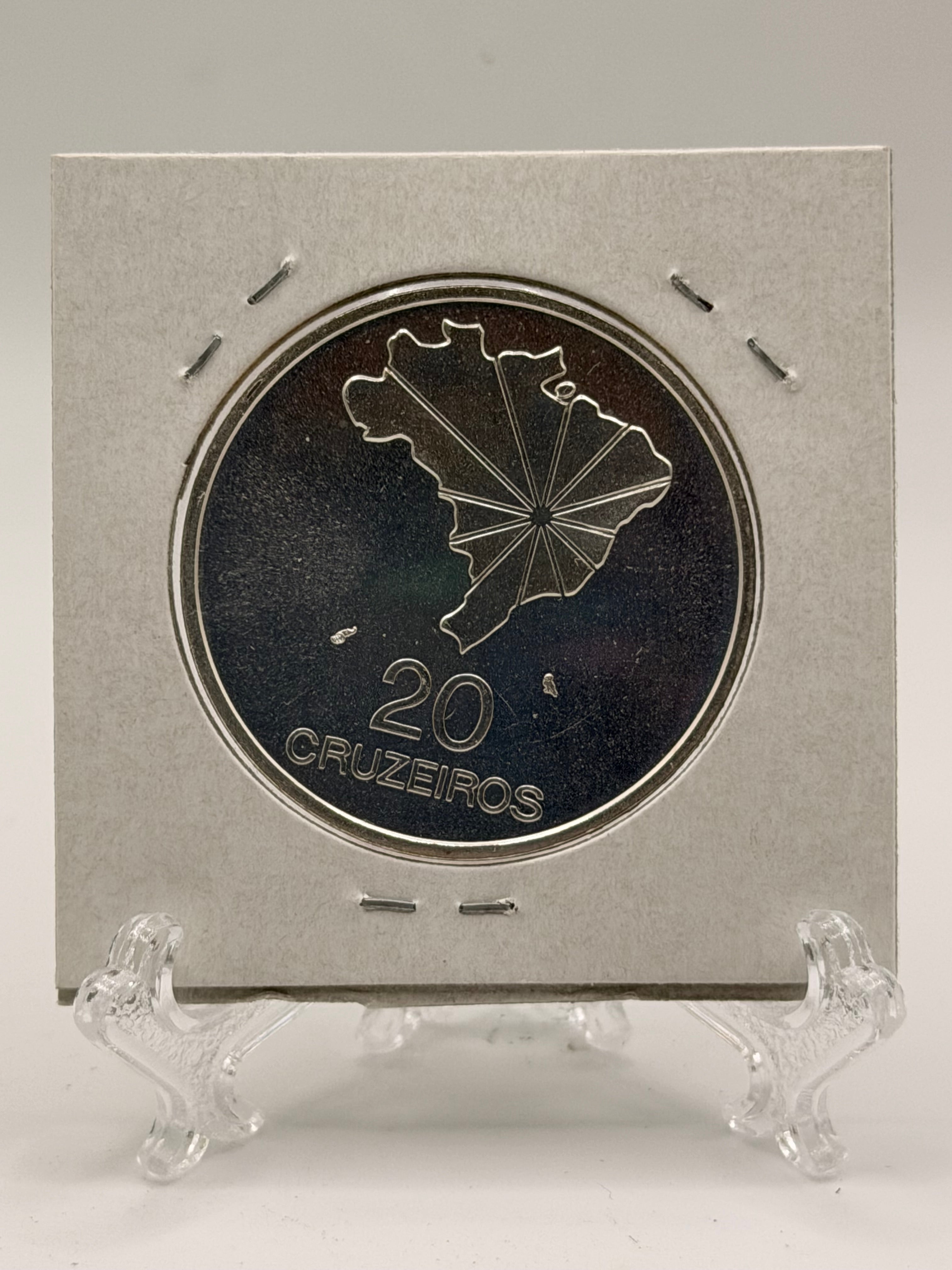 1972 Brazil 20 Cruzeiros 150th Anniversary of Independence Silver Coin