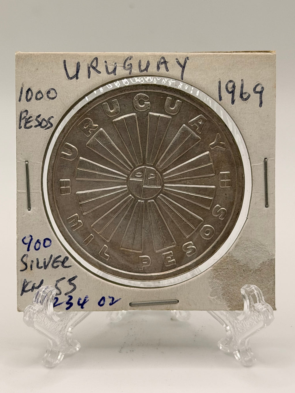 1969 Uruguay 1000 Pesos Silver Proof Coin (FAO)