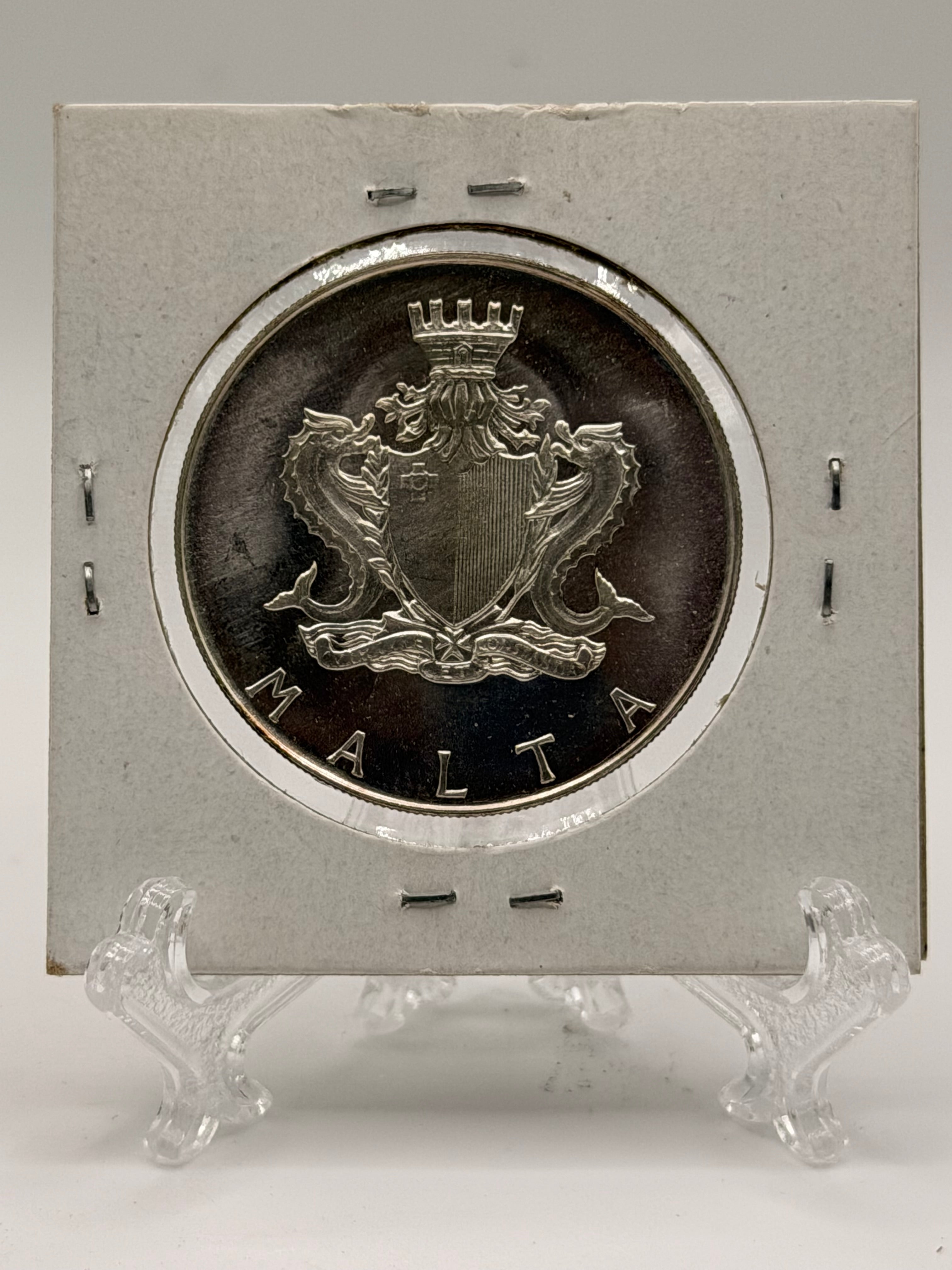 1972 Malta 1 Lira Manwel Dimech Silver Coin