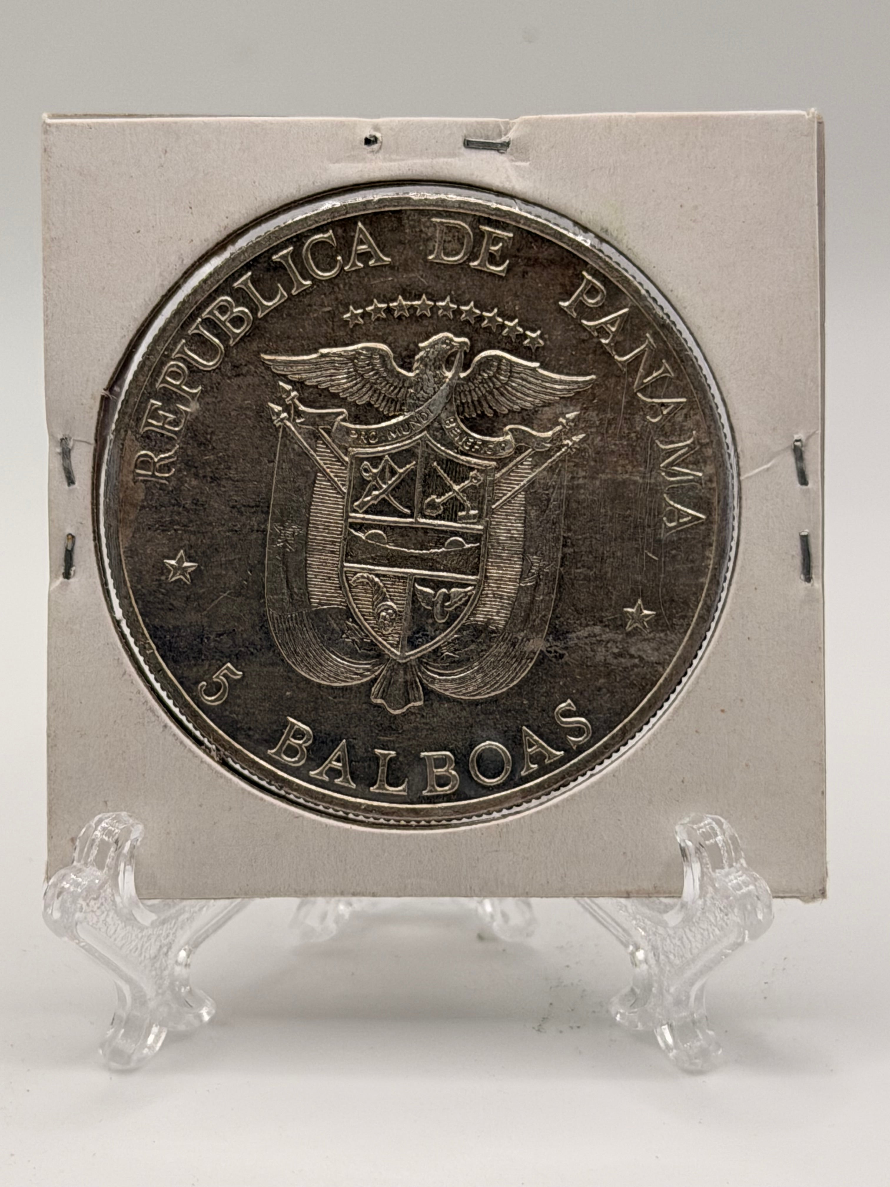 1972 Panama 5 Balboas FAO Silver Coin