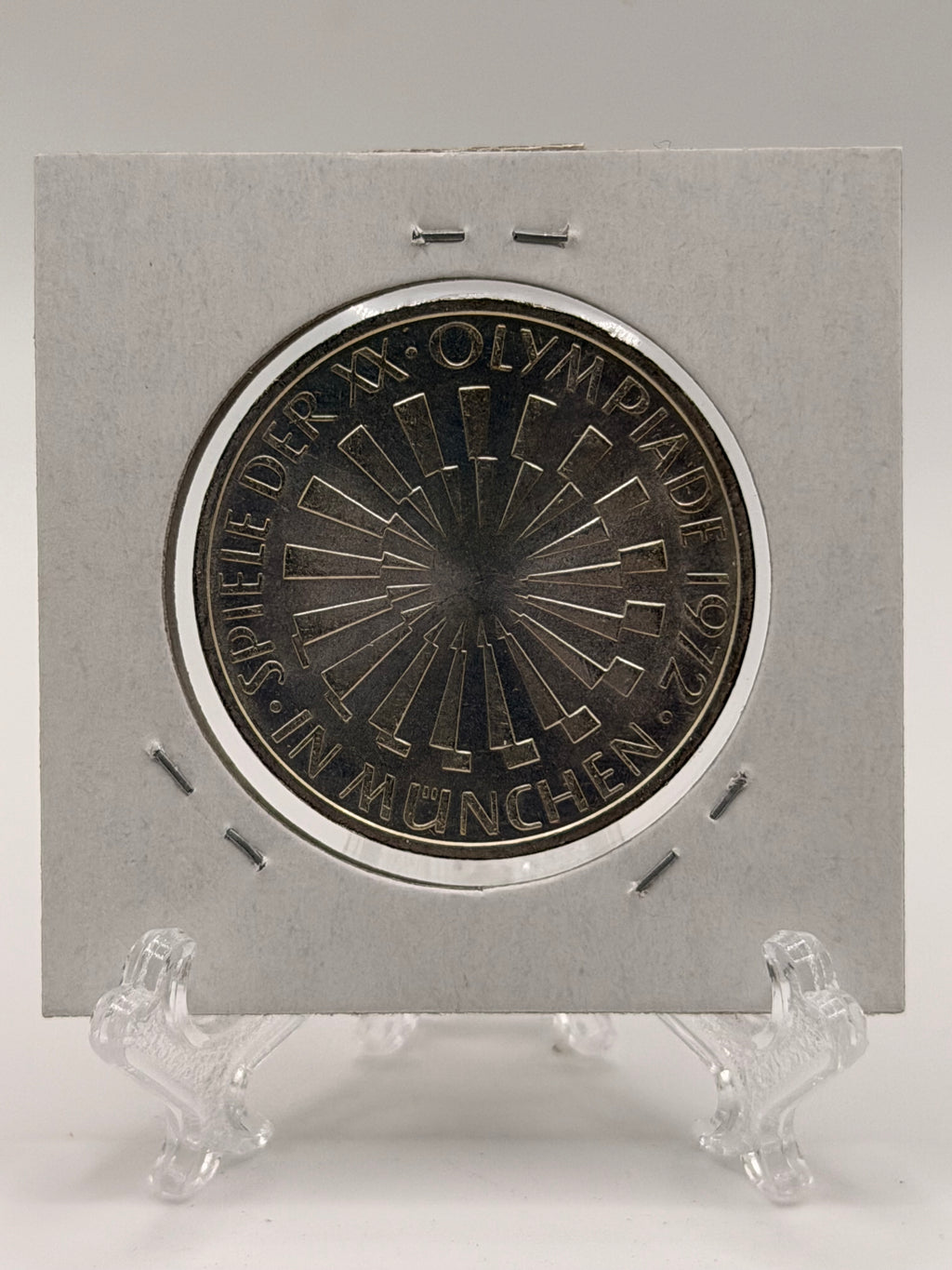1972 Germany 10 Deutsche Mark Olympic Games in Munich, legend "IN MÜNCHEN" Silver Coin