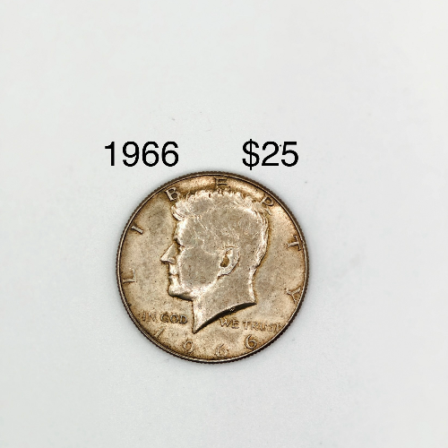 1965 - 1970 - US ½ Dollar "Kennedy Half Dollar" 40% Silver Coin