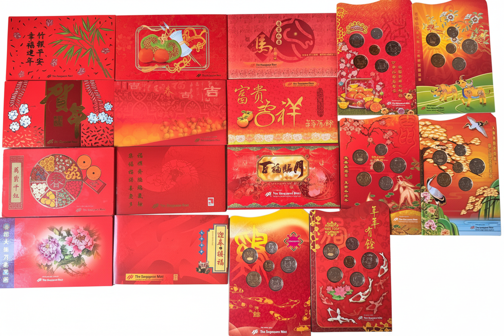 Singapore Mint coin sets - white background